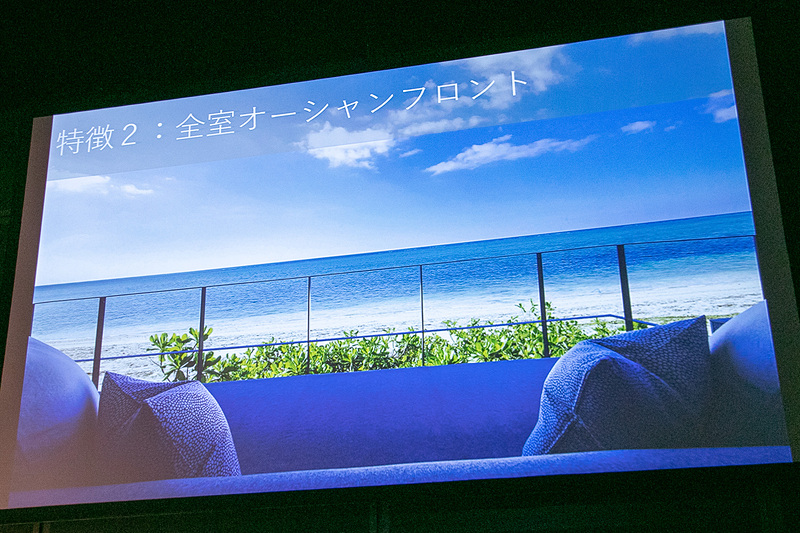 すべての客室から海を見ることができる