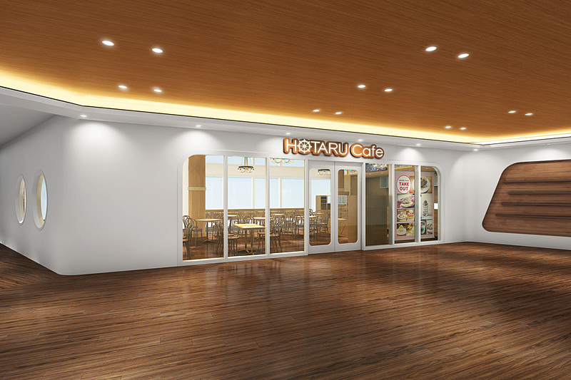 旬のテーマやキャラクターとコラボしたテーマ型カフェの「HOTARU cafe」。第1弾は大人気アニメ「ONE PIECE」とコラボ！（画像提供：東京湾横断道路）