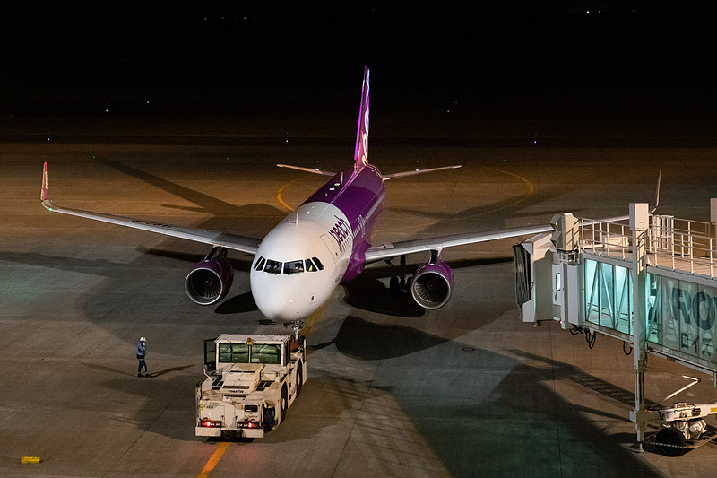 21時55分にプッシュバックを開始