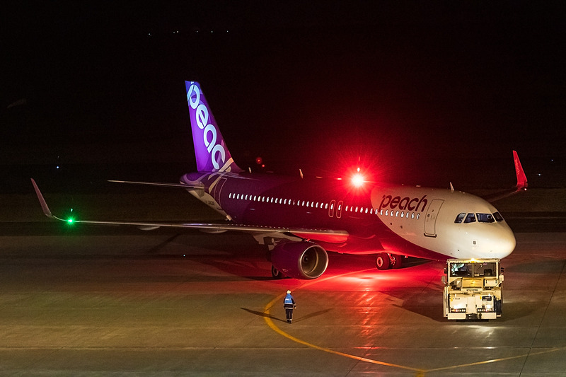 21時55分にプッシュバックを開始