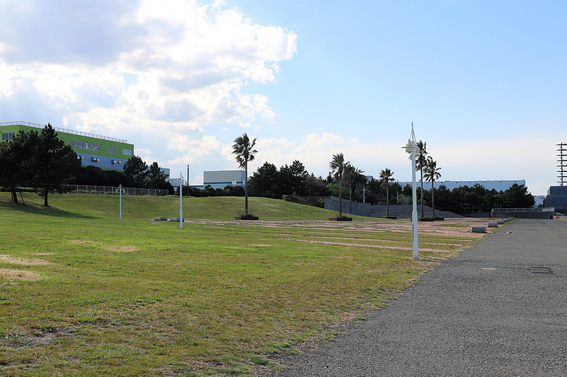 公園内の随所に芝生エリアがある。キャンプでなくても、この公園に来てのんびりするだけでストレス解消になりそうだ