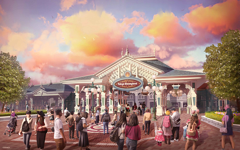 2020年に完成予定の東京ディズニーランドの「メインエントランス」の入退園ゲート中央イメージ