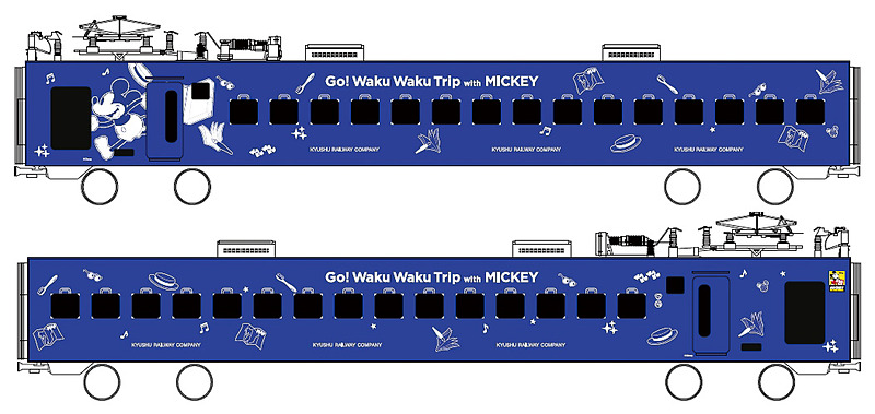 「JR九州 Waku Waku Trip 883系（ミッキーマウスデザイン）」と題し、883系特急列車1編成・7両のうち2両にラッピング