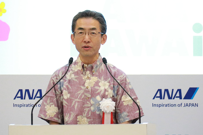 あいさつに立った全日本空輸株式会社 代表取締役社長 平子裕志氏