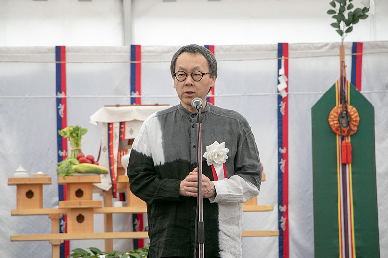 「OMO7 大阪新今宮」の起工式であいさつする、星野リゾート 代表 星野佳路（よしはる）氏