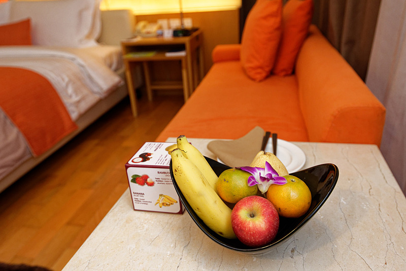 ウェルカムフルーツが用意されている