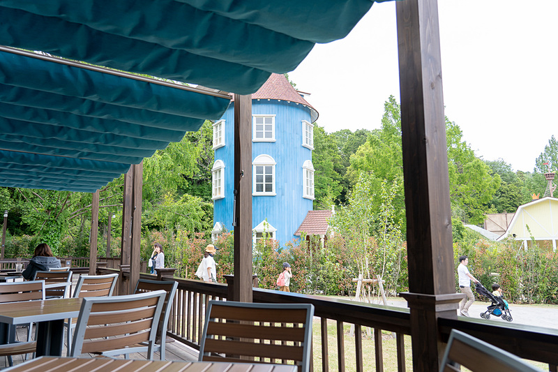 ムーミン屋敷をこの角度で見ながらの贅沢ランチでした