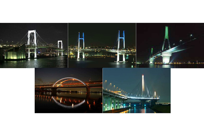 首都高の5つの橋でライトダウンを実施（写真はライトアップ時のもの）