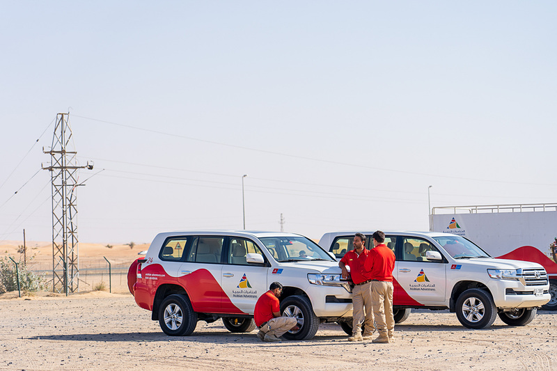 砂漠を走るのでタイヤの空気圧を調整
