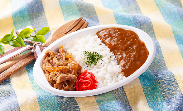 「みんな大好き欲張り牛丼カレー」