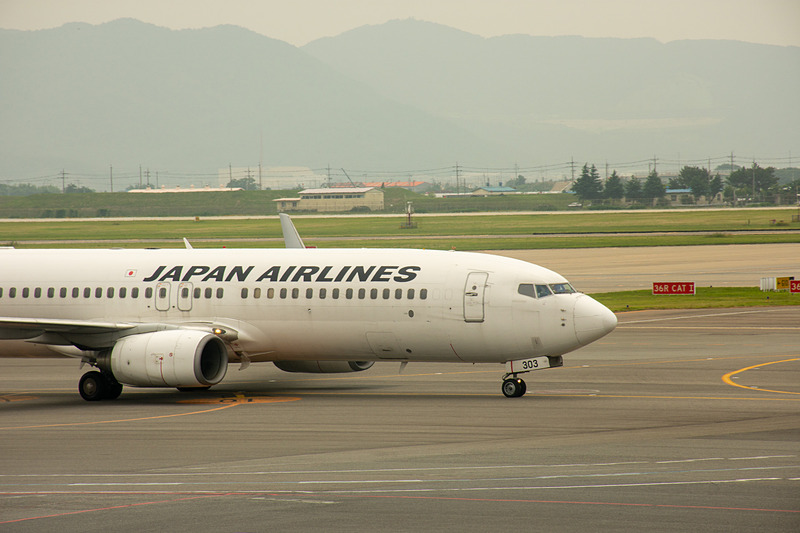 成田から飛来したJL957便はほぼ定刻どおりに釜山へ