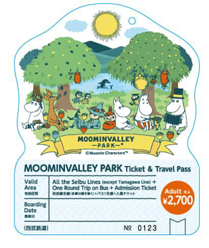 「MOOMINVALLEY PARK Ticket & Travel Pass」の券面イメージ
