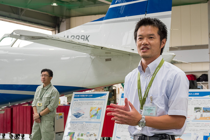 航空重力測定について説明した国土交通省 国土地理院 測地部 測地技術調整官 矢萩智裕氏