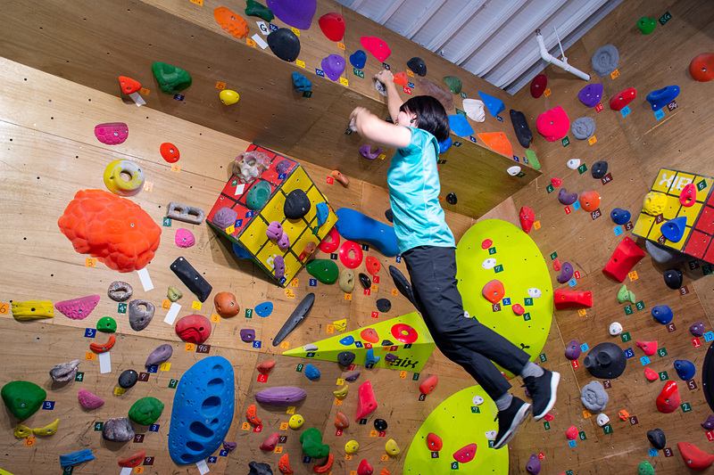 左足をケガしていたものの、「壁にいる方が楽」とするする上っていく大場美和さん