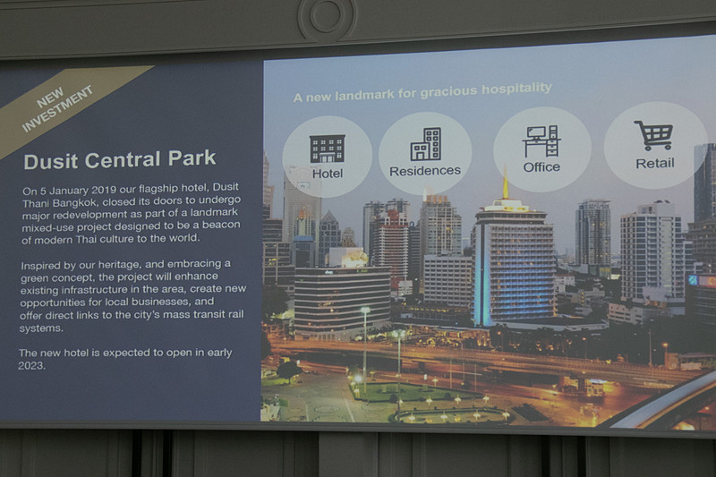 2019年1月5日に営業を終了した「デュシタニ バンコク」を含めた周辺エリアは再開発され、「Dusit Cantral Park」として2023年に開業予定