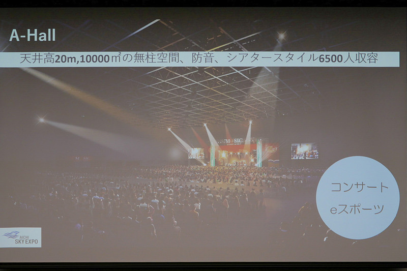 展示ホールAは、コンサートやショー、eスポーツイベントなどのライブイベント用