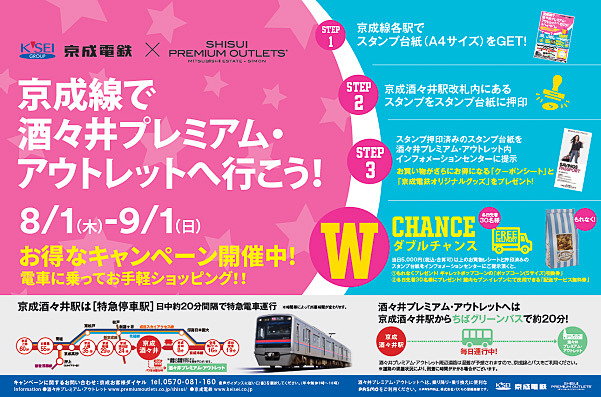 京成電鉄は「京成線で酒々井プレミアム・アウトレットに行こう！」キャンペーンを実施する