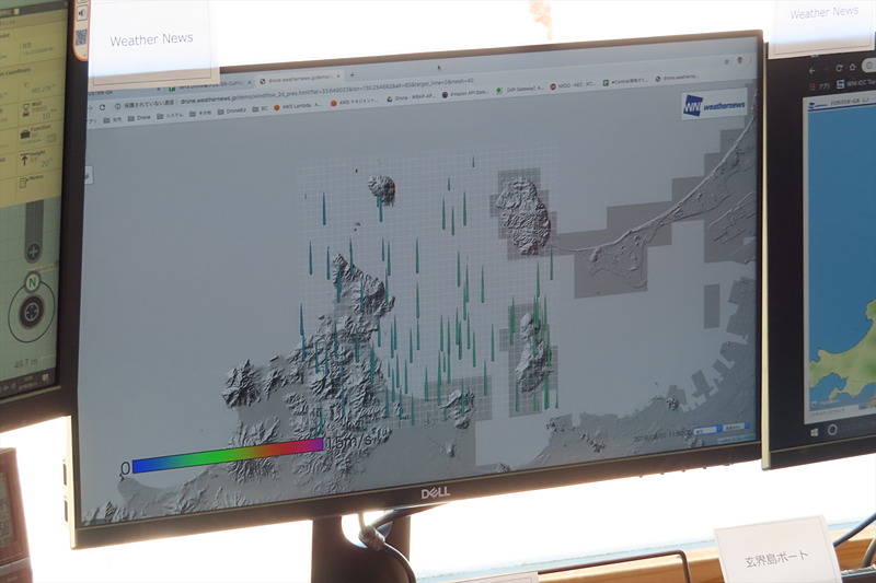 風向きや風速を可視化