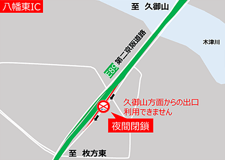 八幡東ICの閉鎖出入口
