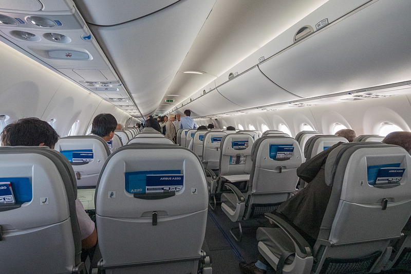 関係者を乗せたデモフライトの様子