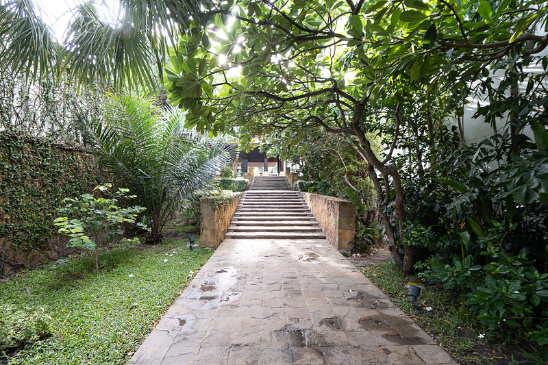 敷地内は静かな小道が多い