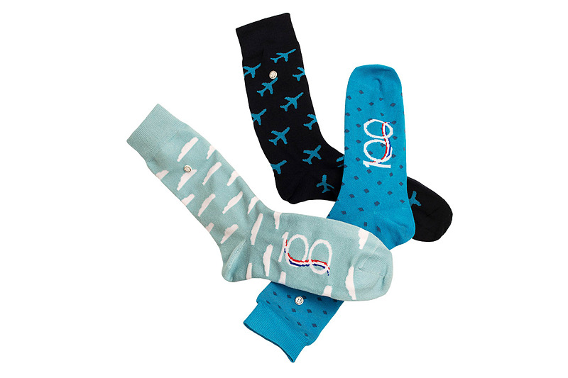 飛行機柄ソックス3点セット（19.5ユーロ、約2340円）