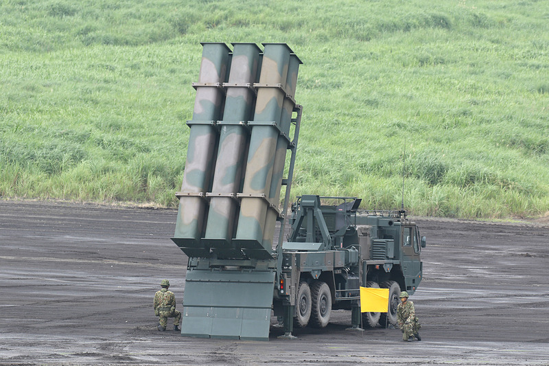 12式地対艦誘導弾（12SSM）。後段演習の最初にその性能がアナウンスされた