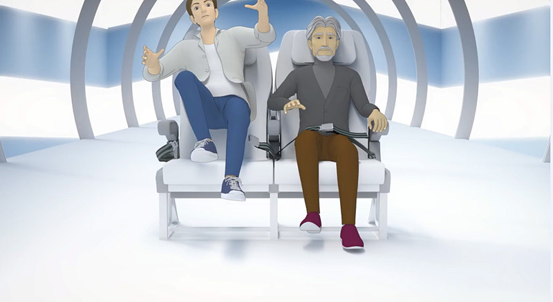 着席時：突然の揺れで身体が浮かび上がる