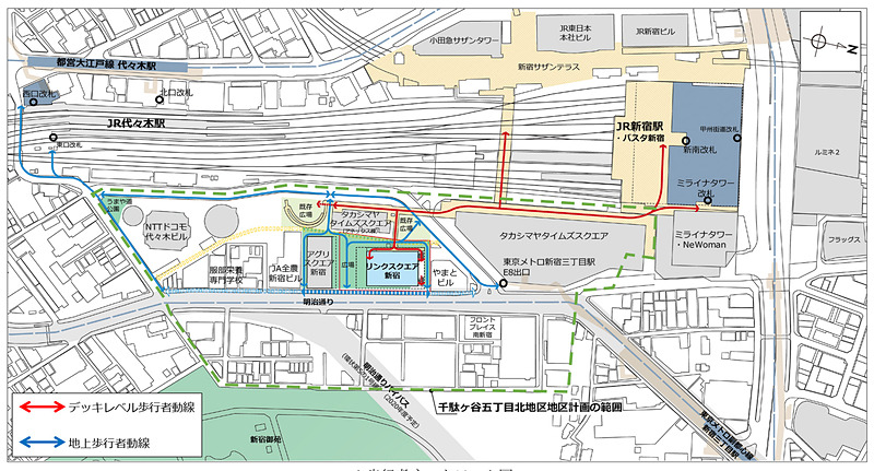 リンクスクエア新宿の所在地周辺図