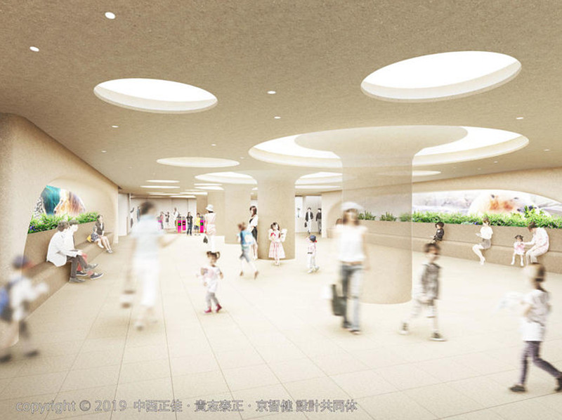 動物園前駅「まるで自然の中にいるかのような空間」