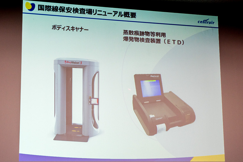 導入済みのボディスキャナやETD（蒸散痕跡物等利用爆発物検査装置）
