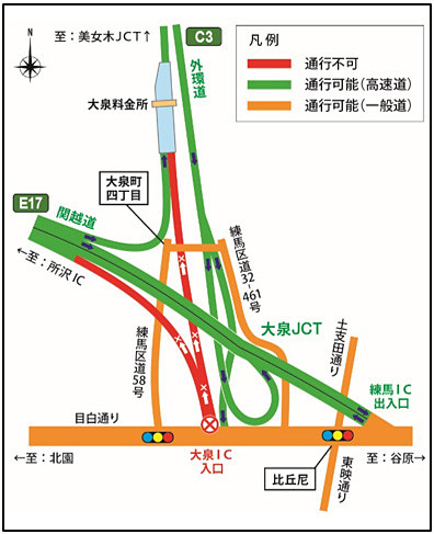 夜間閉鎖となる入口