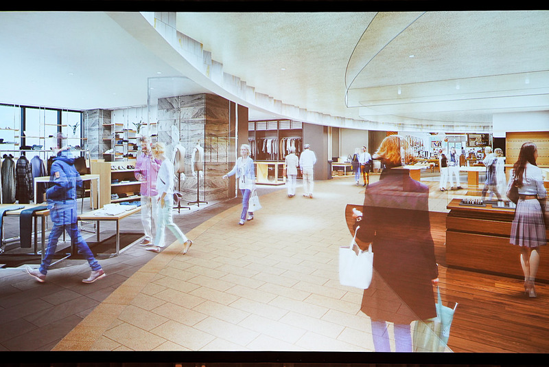 フロアは回遊性を高めるオーバルな通路