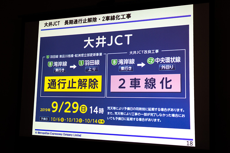 大井JCTの通行止解除と2車線化は9月29日14時を予定