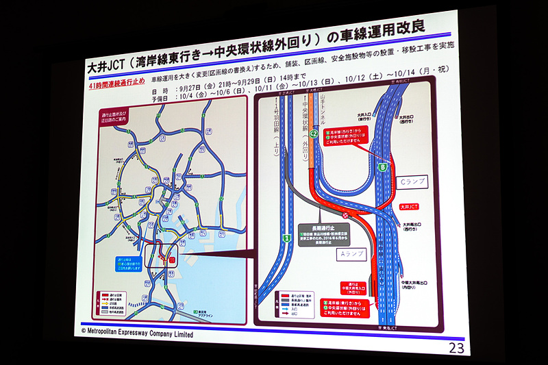 改良工事に伴い41時間の通行止めを実施