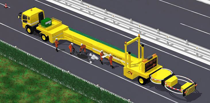 大型移動式防護車両（作業時）のイメージ