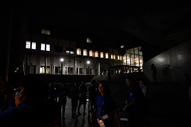 講話会場となったアクシオン福岡に到着