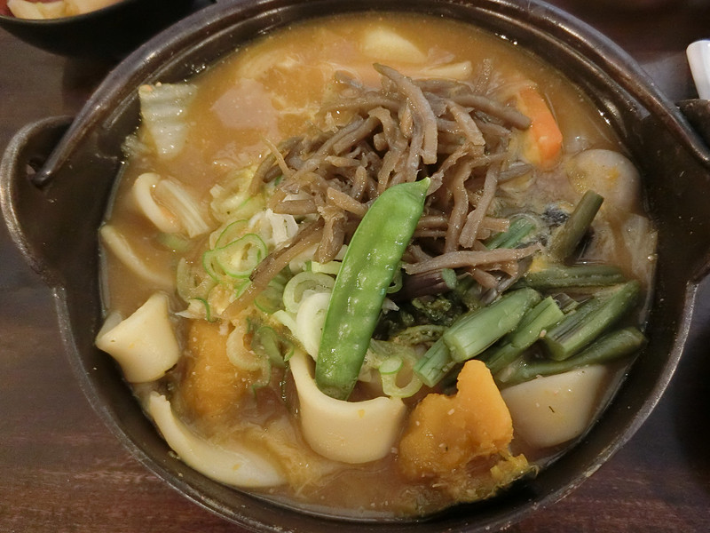 かぼちゃ入りほうとう。モチモチで美味しい