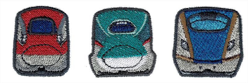 新幹線の刺しゅうイメージ