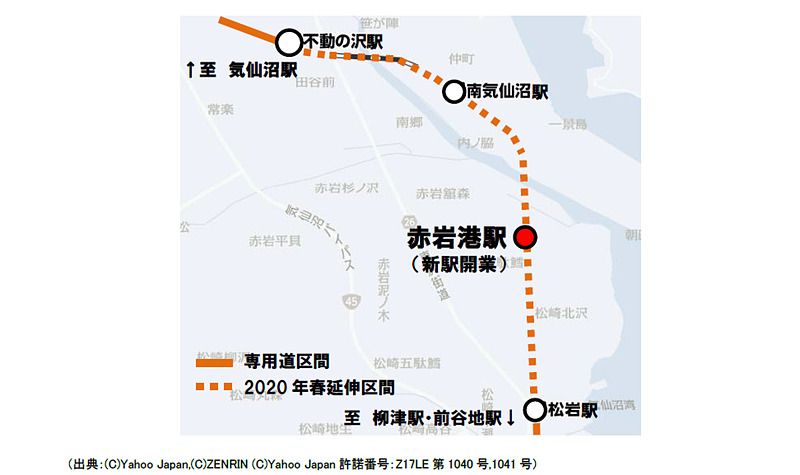 赤岩港駅の位置