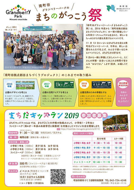 「南町田グランベリーパークのまちのがっこう祭」のパンフレット