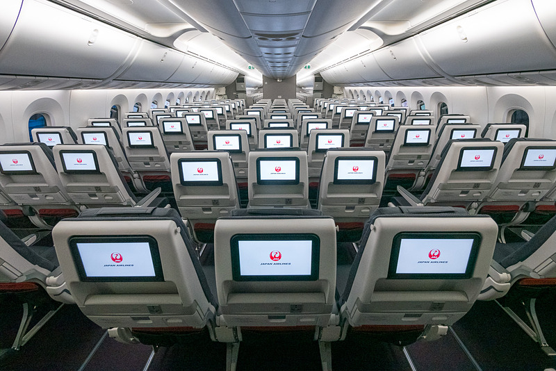 普通席後方から。シートモニターは10インチ