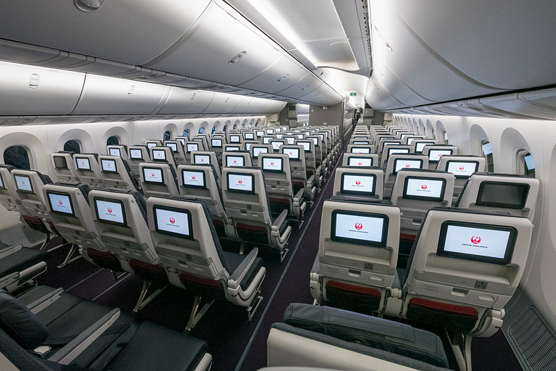 普通席後方から。シートモニターは10インチ