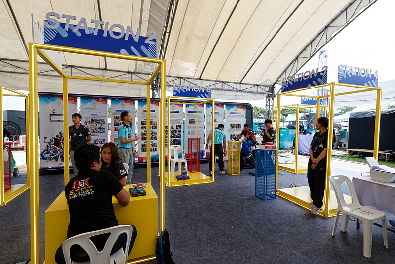 体力測定ができるスポーツをテーマにしたブースも