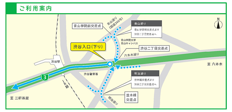 渋谷入口（下り）の利用方法