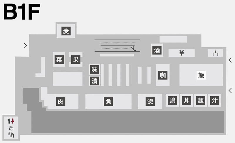 「無印良品 京都山科」の地下1階