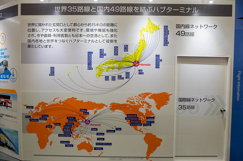 羽田空港の国内線、国際線ネットワーク