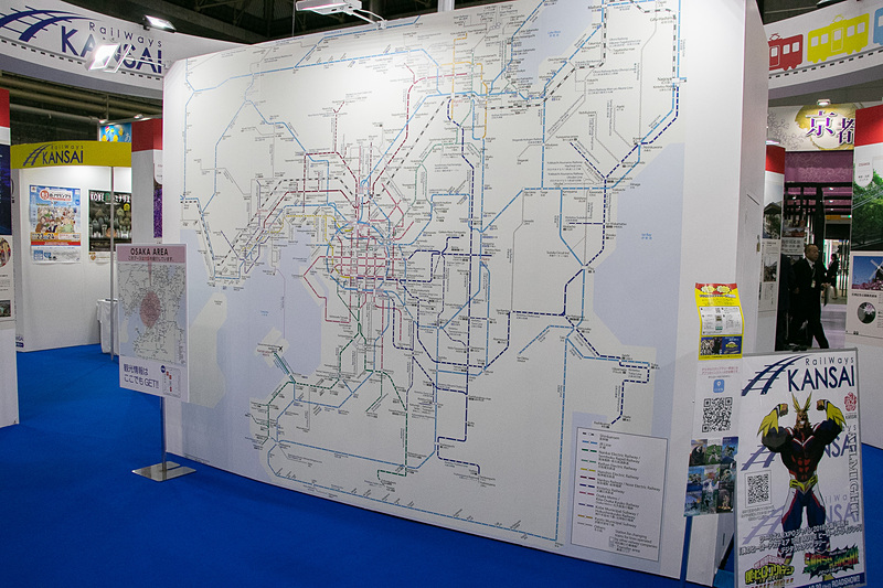 近鉄（近畿日本鉄道）、南海電鉄（南海電気鉄道）、京阪電車（京阪電気鉄道）、阪急電鉄、阪神電車（阪神電気鉄道）、大阪メトロ（Osaka Metro/大阪市高速軌道）、JR西日本（西日本旅客鉄道）の7社がスクラムを組んで出展