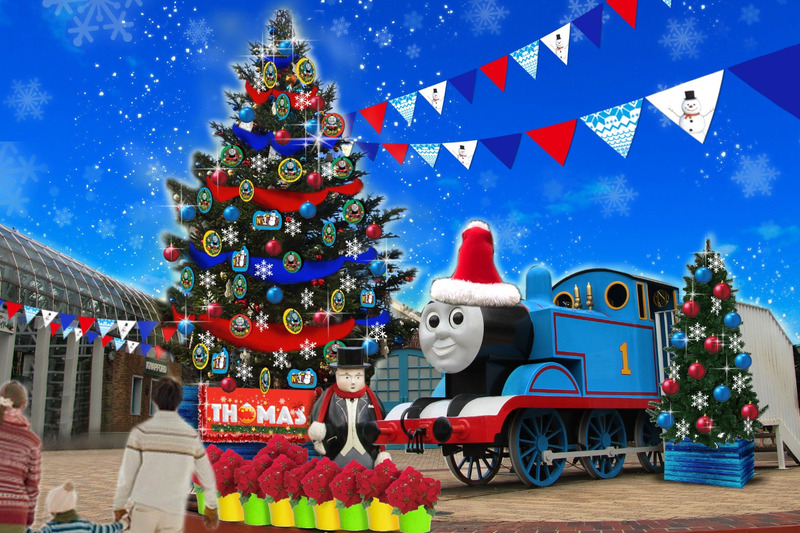 富士急ハイランドで「トーマスランド クリスマス2019」が開催される。「BIGトーマスツリー」は高さ約8m