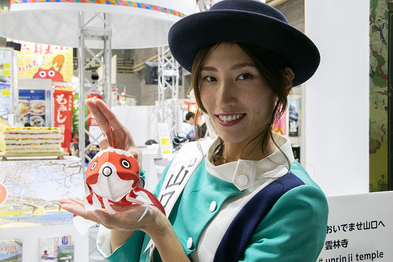 萩、岩国など有名観光地を擁する山口県観光連盟のブース